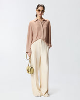 Bluse aus Georgette mit Strass - Taubengrau | Pinko