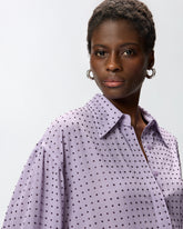 Camicia in georgette con strass - Lilla | Pinko