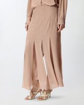 Falda midi con flecos y pedrería - | Pinko