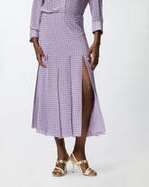 Jupe midi à franges et strass - | Pinko