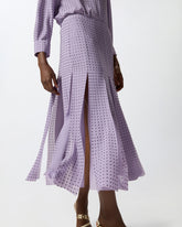 Jupe midi à franges et strass - | Pinko