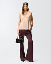 Top con scollo all'americana e pizzo - | Pinko