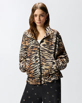 Zipped jacket with tiger print - | Pinko