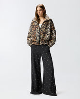 Giubbino con zip e stampa tigrata - Multicolor Nero-Beige | Pinko