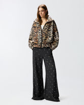 Giubbino con zip e stampa tigrata - Multicolor Nero-Beige | Pinko