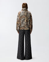 Cazadora con cremallera y estampado atigrado - Multicolor Negro-Beige | Pinko