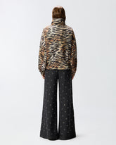 Giubbino con zip e stampa tigrata - Multicolor Nero-Beige | Pinko