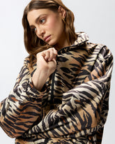 Giubbino con zip e stampa tigrata - Multicolor Nero-Beige | Pinko