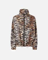 Cazadora con cremallera y estampado atigrado - Multicolor Negro-Beige | Pinko