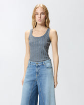 Top sin mangas con detalles tipo joya - | Pinko