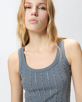 Top sin mangas con detalles tipo joya - | Pinko