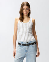 Top canotta con dettagli gioiello - Bianco | Pinko