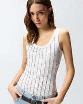 Top canotta con dettagli gioiello - Bianco | Pinko