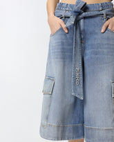 Utility-Bermudas aus Denim mit Gürtel - | Pinko