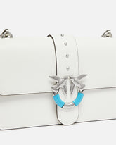 Love Bag One medium shoulder bag in leather with turquoise buckle - | Pinko