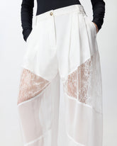 Trousers with lace details - | Pinko