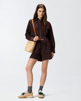 Cropped shirt with broderie anglaise - | Pinko