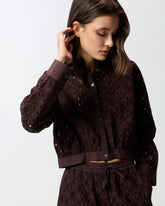 Cropped shirt with broderie anglaise - | Pinko