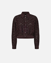 Camicia cropped con ricamo sangallo - | Pinko