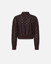 Camisa corta con bordado inglés - | Pinko