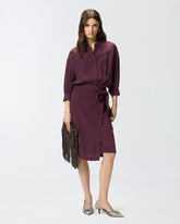 Midi dress with shirt-style top and belt - | Pinko