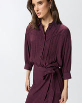 Abito midi con parte superiore a camicia e cintura - | Pinko