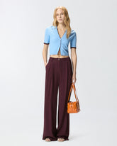 Jacquard polo cropped cardigan - | Pinko