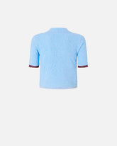 Krótki żakardowy kardigan polo - | Pinko