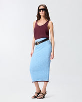 Jupe midi ajustée en jacquard - | Pinko