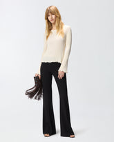 Jersey de canalé con bordes enjoyados - | Pinko