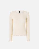 Jersey de canalé con bordes enjoyados - | Pinko