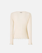 T-shirt côtelé à bords bijou - | Pinko