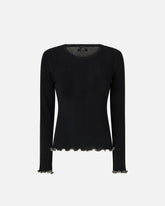 Maglia a costine con bordi gioiello - | Pinko