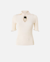 Gerippter Pullover mit Schmuckrändern - | Pinko