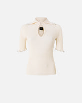 Ribbed sweater with jewel edges - | Pinko