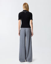 T-shirt côtelé à bords bijoux - | Pinko