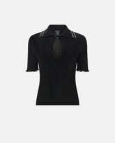 T-shirt côtelé à bords bijoux - | Pinko