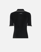 T-shirt côtelé à bords bijoux - | Pinko