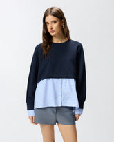 Sweater with shirt insert - | Pinko