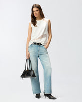 Sleeveless top with lace details - | Pinko