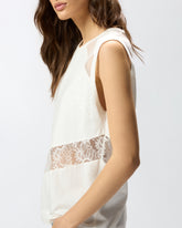 Sleeveless top with lace details - | Pinko