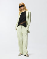 Top smanicato con dettagli in pizzo - | Pinko