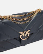 Τσάντα ώμου μεσαίου μεγέθους Love Bag One από δέρμα και nappa με σχέδιο ζιγκ-ζαγκ και τριπλή αλυσίδα - | Pinko