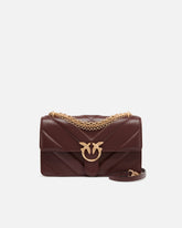 Borsa a spalla media Love Bag One in pelle e nappa chevron con tripla catena - | Pinko