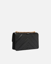 Borsa a spalla media Love Bag One in pelle e nappa chevron con tripla catena - | Pinko