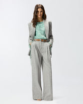 Blusa in seta con stampa rose e spalle scoperte - | Pinko