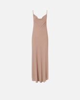 Langes Slipdress-Kleid mit Strass - Taubengrau | Pinko