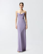 Long slip dress with rhinestones - Liliowy | Pinko