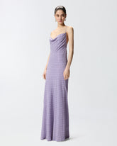 Long slip dress with rhinestones - | Pinko