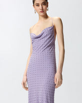 Long slip dress with rhinestones - Liliowy | Pinko